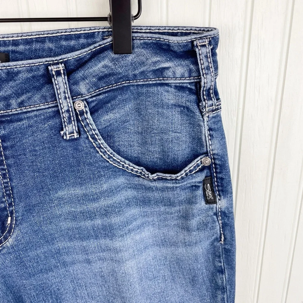 Silver Jeans Women's Boyfriend Mid Rise Slim Leg Denim Jeans Size W33 L29